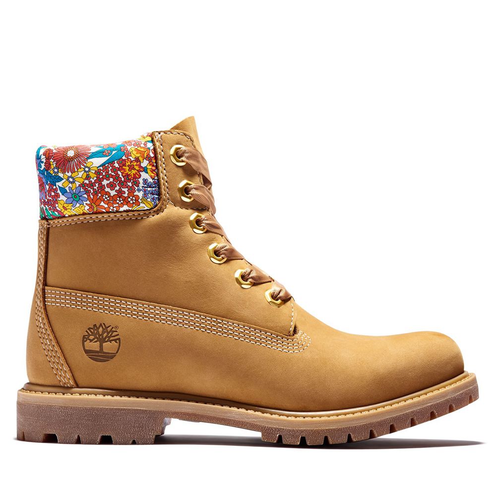 Timberland 6-Inch Μποτακια Γυναικεια Καφε - Premium Waterproof Made With Liberty Fabric - Greece 193